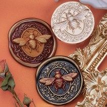 실링왁스세트 인장 스탬프 양각 인감 장미 꿀벌 씰링 헤드 스크랩북 카드 봉투 청첩장, 6