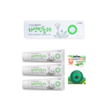 하얀민들레치약3개+50m치실 천연치약 구내염 미백효과 구취제거 입안통증완화 피나는잇몸
