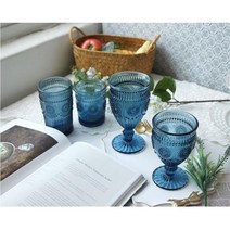 두꺼운 강화유리 홈카페 블루컬러 고블렛 마티니잔 양주잔쇼핑몰, 하이볼