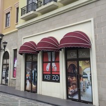 이태리 반원 커피 카페 펜션 윈도우 어닝 캐노피 천막, 수박캐노피 1m길이 철프레임 패브릭천