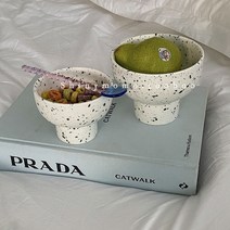 점박이 귀여운 요거트볼 아이스크림컵 뭉툭 디저트볼, 큰먹그릇한개