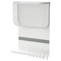 이케아 메모판 DRONJONS 드뢰니엔스 벽걸이수납통+후크 화이트 30x10x43 cm