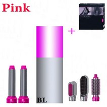 5 In 1 전기 헤어 드라이어 브러시 핫에어 스타일러 블로우 음이온 빗 컬러 스트레이트닝 컬링 스타일링 도구, Rose red full set, 미국