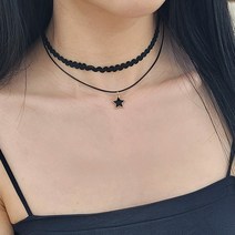 [수앤수]키치펑키 블랙 끈 5종 초커 목걸이 (23N009)