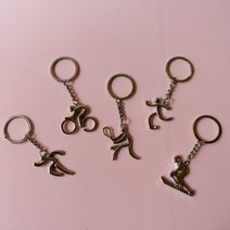 스포츠 키링 열쇠고리 축구 러닝 싸이클 스키 테니스, 1개