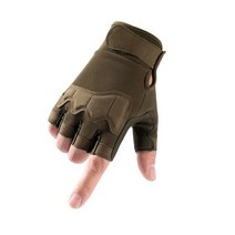 야외 스포츠 핑거리스 장갑 반 손가락 군대 전술 장갑 Camo 등산 사이클링 승마 Airsoft 체육관 S2104, S, 카키 그린