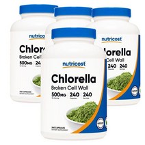 뉴트리코스트 Nutricost 클로렐라 추출물 500mg 240캡슐, 4팩