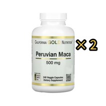 캘리포니아골드뉴트리션 마카 500mg 240캡슐 2팩, 1개, 기본