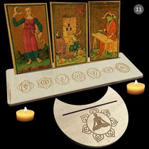 타로책 스프레드천 동양 카드 종류 예쁜 초보 세트 le tarot 신제품 피스 나무 트리플 문 스탠드 타로 캔들 디스플레이 홀더 제단 용품 여성 남성용 선물, CHINA, 11