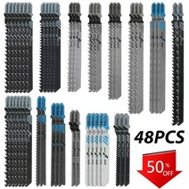 전동쇠톱 플런지쏘 직소 블레이드 스트레이트 절단 도구 t-생크 지그 톱 블레이드 금속, 다목적 절단, 61개