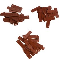 60Pcs 빈티지 PU 가죽 태그 바느질 의류 패치 레이블 DIY 수제 공예품 51x15mm, 갈색, 설명한대로