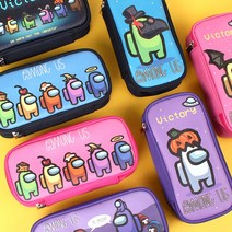 어몽어스 사각 펜슬 필통 파우치 다용도 초등 어린이 입학 선물 신학기 등교 학생 문구 학용품 펜시 캐릭터 새학기 선물, 02.펌킨