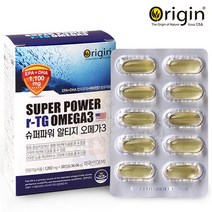 오리진 미국 슈퍼 파워 알티지 오메가3 비타민D 1100mg 30캡슐, 1개