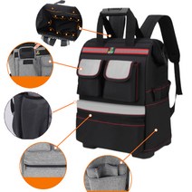 (당일배송) 대용량 휴대용 공구가방 백팩 툴백 작업가방 350cm 440cm 20cm 1680데니아 원사사용, 그레이