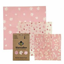 WannaBee 밀랍 랩 3장 세트 (S・M・L) 아이에게도 안심 멋쟁이 귀여운 지구 친환경 WannaBee 蜜蝋ラップ 3枚セット （S・M・L） 子供にも安心 おしゃれ 可愛い 地