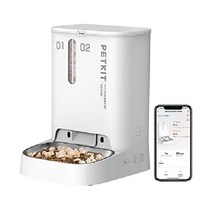 PETKIT 더블 호퍼 자동 고양이 개 자동급식기 5L 대용량 스마트 사료 디스펜서 Wi-Fi지원 앱 제어 스테인리스 그릇, 더블 피드 호퍼