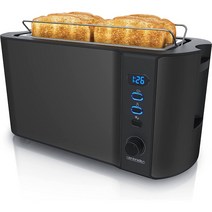 Arendo 아렌도 스테인리스 스틸 토스터 4구 롱 슬롯 1500W 4종컬러, 카민 레드
