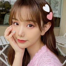 여성 하트 컬러 헤어핀 머리핀 악세사리 옆머리핀
