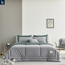 [헤지스홈]고밀도 슈퍼 그레이[6온스] 슈퍼싱글/퀸/킹세트[퀼트이불+패드+베개커버]