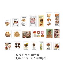 40 개몫 스티커 미적 스틱 레이블 Diy Scrapbooking 일기 앨범 플래너 손으로 만든 공예, 04 D