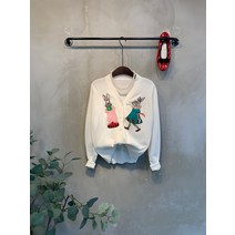 씨샵인더룸 / 모닝 토끼 자수 브이넥 가디건 2color