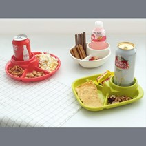 아이들 간식 혼술족 안주 나눔 접시 이쁜접시 접시추천, 1개, 2칸볼라임