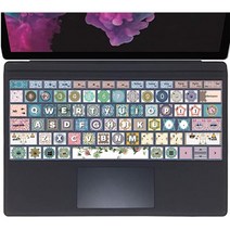 서피스프로 키보드 HRH 스타일리시 디자인 실리콘 키보드 커버 보호대 Microsoft Surface Pro 4 및 7 2019, 15 Bohemia