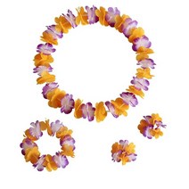 할로윈 가랜드 Leis 하와이안 목걸이 팔찌 Hula 댄스 화환 인공 꽃 넥 루프 Luau 파티 의상 액세서리, [02] No. 02