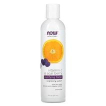 NOW Foods Solutions 퓨리파잉 토너 비타민 C 아사이 베리 8fl oz(237ml), One Color, One Size