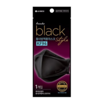 에어워셔 블랙 황사방역용마스크(KF94) LG생활건강 에어워셔 블랙마스크 (블랙 KF-94), 120매입
