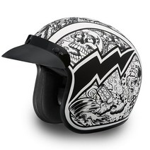 Daytona Helmets 3/4 쉘 오픈 페이스 오토바이 헬멧 데이토나 30세대 M USA 미국, Hi-Gloss Black, Joker