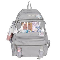 Xianglin 새로운 여자 학교 가방 귀여운 배지 배낭 나일론 여성 하라주쿠 대학 레이디 카와이 배낭 패션 Bookbags 학생