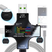 USB 테스터 DC C타입 PD 디지털 전압계 앰퍼 전압 전류 모니터 전류계 감지기 보조배터리 충전기 용량 계량기 6.5A, 1.Black