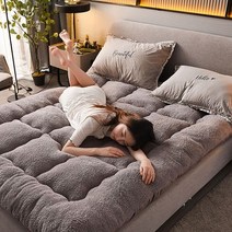 봄별꽃 몽실몽실 양면 사계절 토퍼, 그레이