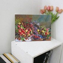캔버스천데코사각액자33.4×24.2_그림같은과일정물화, 1.그린