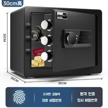 미니금고 돈통 소형 가정용 사무실 도난 방지 스마트 와이파이 금고 금괴, 30cm-노블블랙 지문+비밀번호