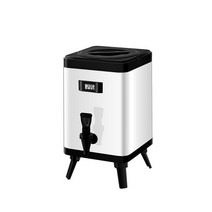 보온통 국통 업소용 수프 캠핑 주방 보냉통 워터저그 물통 뜨거운물 차 우유, 12L 화이트 모델(온도계 포함) 304내 담낭