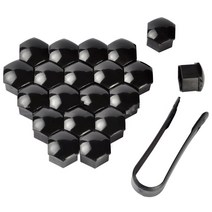 루그리 자동차 휠 너트 커버 캡 너트 장착 집게 set, 자동차 휠 너트 커버 캡 블랙 21mm 20p
