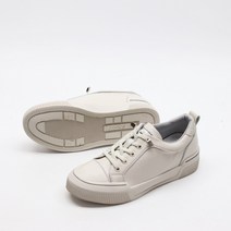 구두모모 스티치 밴딩끈 가죽 스니커즈 (4cm)