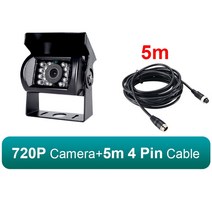 AHD 주차 보조 트럭 백업 카메라 LED IR 야간 투시경 후방 트레일러 RV용 1080P, 720P With 5M-4Pin, 05 720P With 5M-4Pin