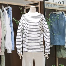 시에로 라운드넥 슬럽 스트라이프 티셔츠 SI2TSF31