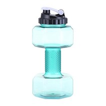 휴대용 Dumbell 대용량 병 마시는 병 Dumbell 모양 물병 바벨 가정 및 체육관 운동 운동 장비, 30x15cm, 2200ml 녹색, PP