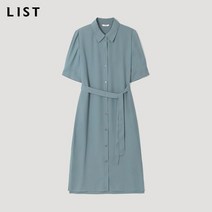 리스트 벨티드 사이드 슬릿 원피스 TWWOPM62050 BL