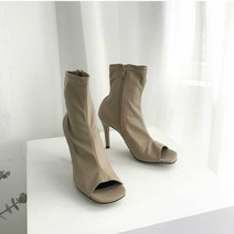 코지 여자 부티나는 토오픈 9cm 니삭스 힐 앵클부츠