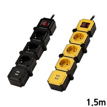 콘센트 회전 연결형 전기연장선 고용량 멀티탭 욕실 안전한 차단 과부하차단 멀티콘센트 크기 전기콘센트 대용량 문어발 단자 컨센트 4000w 억스 세탁기 전원 디자인 과전류 쇼트 고급, 옐로우