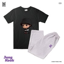 [BTS TinyTAN 이지 웨어] 귀여운 타이니탄 3D 캐릭터_정국_홈 이지 웨어 파자마 잠옷 운동복 트레이닝복 조거 밴딩 팬츠, 1