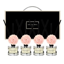 시즈넬 사계절 디퓨저 50mlx4 메리골드 핑크 자스민+썸머피치+블랙체리+클린코튼, 향