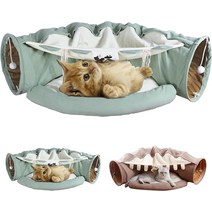 고양이캣휠 캣휠 고양이휠LEFTSTARER 2-in-1 접이식 고양이 터널 실내 침대 및, 05 초록색.