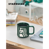스타 벅스 컵 320ml 짙은 녹색 여신 세라믹 머그잔 가정용 커피 컵 남녀
