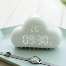 구름 LED 알람시계 ver.2, 스카이블루/아답터선택안함